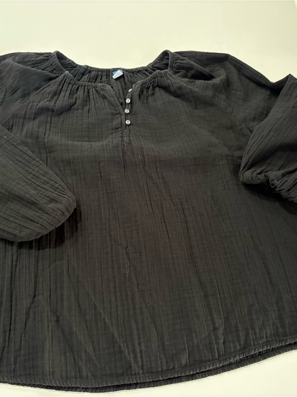 Old Navy Black Button-Front Casual Womens Shirt
